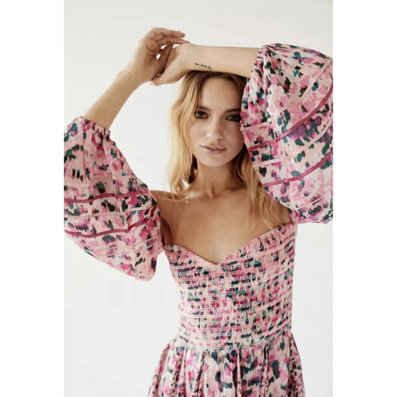 Free People Rococo Sand Mimi Mini Dress Size XS $400 - Picture 3 of 15